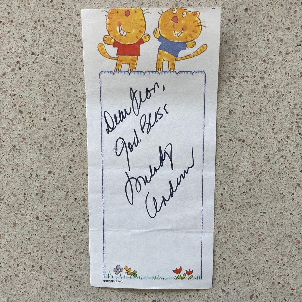 Melody Anderson Signed / Inscribed Note Paper Films 1980 Flash Gordon Firewalker